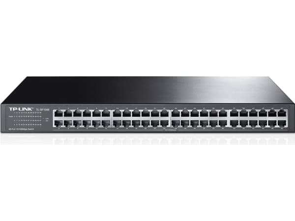 TP-Link TL-SF1048, obemannad, Fast Ethernet (10/100), rackmontering, 1U Svart