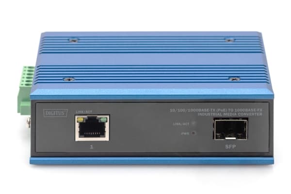 DIGITUS - Fibermediekonverterare - 1GbE - 1000Base-FX, Ethernet 10/100/1000Base-T(X) - RJ-45 / SFP (mini-GBIC)