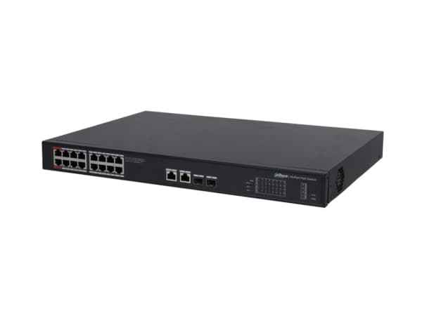 Dahua Technology PoE DH-PFS3220-16GT-190, Ohanterad, L2, Gigabit Ethernet (10/100/1000), Gigabit Ethernet, Strömförsörjning via Ethernet (PoE) stöd, Svart