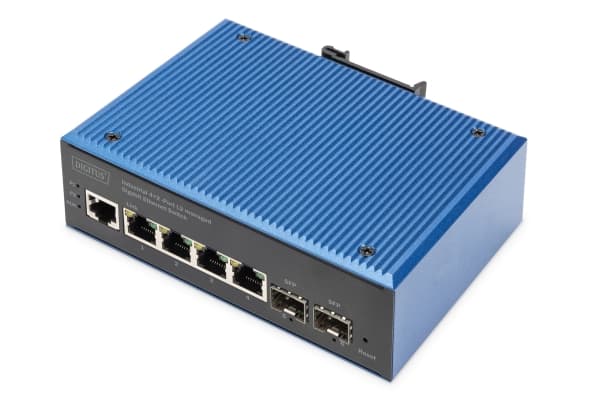 Digitus DN-651154, hanterad, L2, Gigabit Ethernet (10/100/1000), Full duplex Svart, Blå
