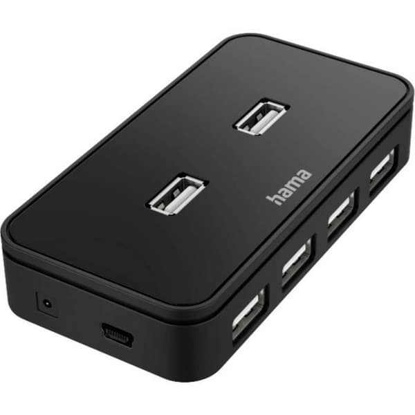Hama USB 2.0 hubb 7 portar svart