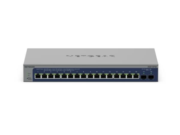 NETGEAR S3600 Series XS516TM - Switch - 2+/L3 Lite - smart - 16 x 10/25 Gigabit Ethernet + 2 x 10 Gb Ethernet SFP+ (opplink) - stasjonær, rackmonterb