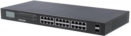 Intellinet 561242 24-ports Gigabit Ethernet Poe+-switch med 2 SFP-porte, 370 W Endspan 19" Rackmount Sort Sort