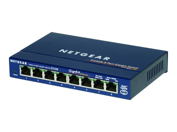 NETGEAR GS108 - switch - 8 porte Blå
