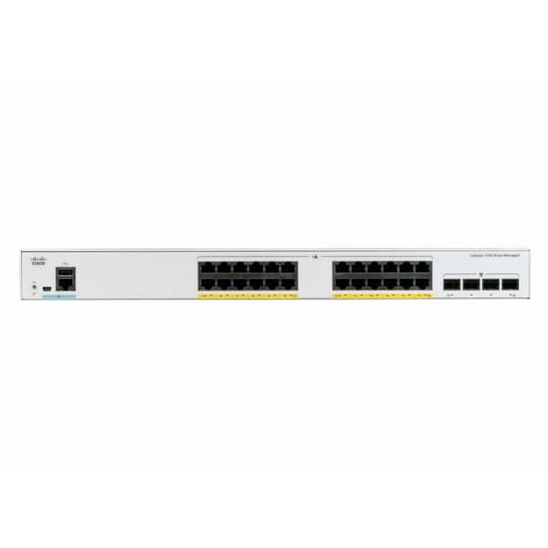 cisco - nätverk: low end swit catalyst 1000 24 port ge poe 4 x 10g sfp svart svart svart- USED
