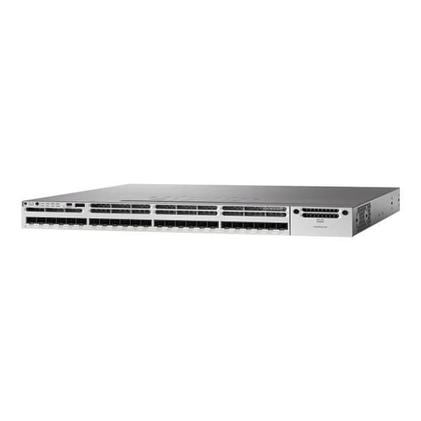 Cisco Catalyst 3850-24XS-S - Switch - C3 - Managed - 24 x 1 Gigabit - 10 Gigabit SFP+ - Desktop, Rackmonterbar Svart, Grå