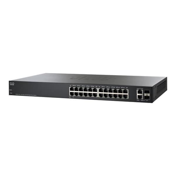 Cisco Small Business Smart Plus SF220-24 Managed Switch 24 x 10-100 + 2 x SFP Gigabit Combo Desktop, monterbar...