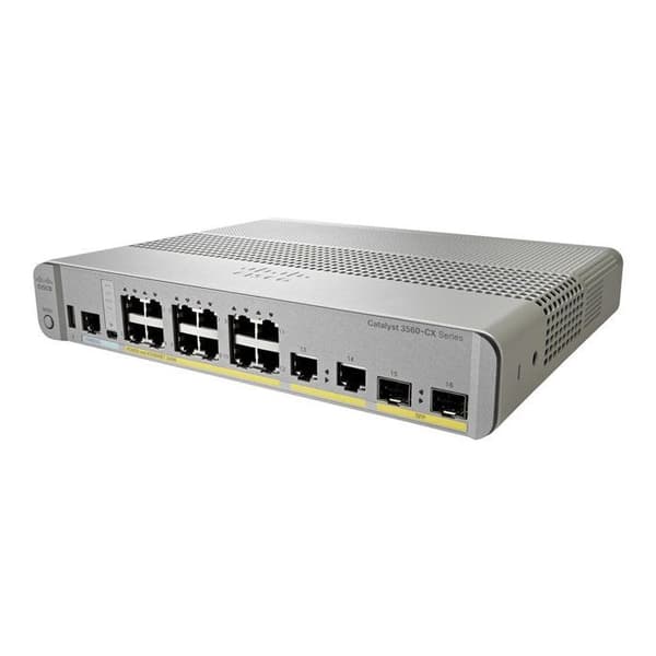 Kommuntator - CISCO - Catalyst 3560CX-12PC-S - 12 portar 10/100/1000 - PoE+ - Hanterad- USED