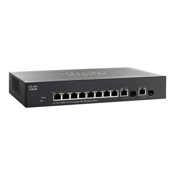 Cisco Small Business SG300-10MPP C3 Switch Managed 8 x 10-100-1000 (PoE+) + 2 x SFP Gigabit Combo Desktop,...- USED
