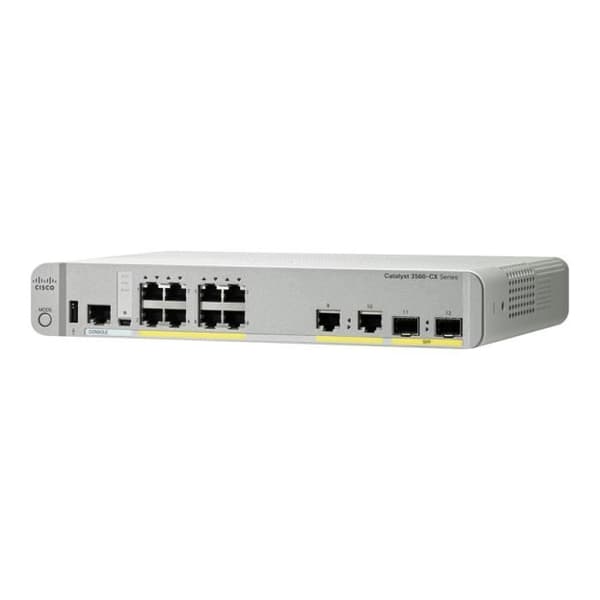Cisco Catalyst 3560CX-8PC-S - Switch - Managed - 8 x 10-100-1000 (PoE+) + 2 x Combo Gigabit SFP - Desktop- USED