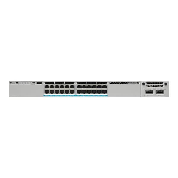 Cisco Catalyst 3850-24XU-E C3 Switch Managed 24 x 10-100-1000 (UPOE) Desktop, UPOE-rackmonterbar (580W)- USED Svart, Grå