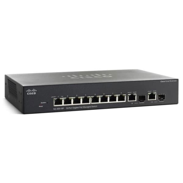 Cisco Small Business SG300-10PP, Managed Network Switch, L3, Gigabit Ethernet (10-100-1000), Ethernet-anslutning