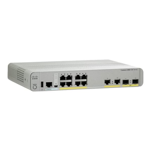 Cisco Catalyst 2960CX-8TC-L - Switch - Managed - 8 x 10-100-1000 + 2 x SFP + 2 x 10-100-1000 (upplänk)- USED Vit