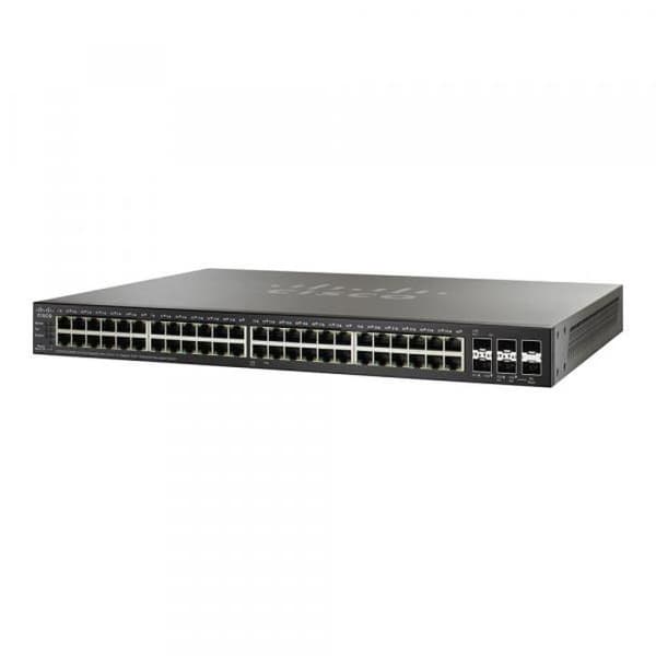 Hanterad switch - Cisco - SG500X-48MP - 48 PoE+-portar - 4 10 Gigabit SFP+-portar - Rack 1U Svart