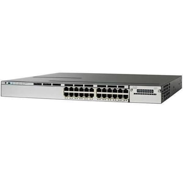 Cisco WS-C3850-24U-S, Managed Network Switch, L2-L3, Gigabit Ethernet (10-100-1000), Ethernet-anslutning Rostfritt stål