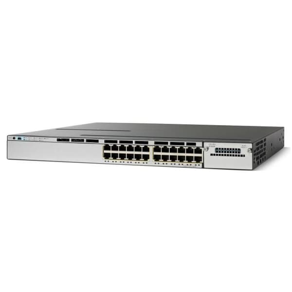 Cisco Catalyst WS-C3750X-24U-E, Managed, Gigabit Ethernet (10-100-1000), Ethernet-anslutning- USED