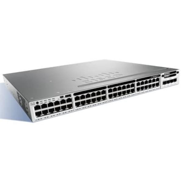 Cisco Catalyst WS-C3850-48U-L, Managed, L3, Gigabit Ethernet (10-100-1000), Ethernet-anslutning- USED Grå