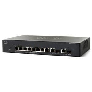Cisco Small Business SG250-10P Gigabit Managed Switch 8 portar 10-100-1000 PoE+ 62W + 2 mini-GBIC combo-portar- USED Svart