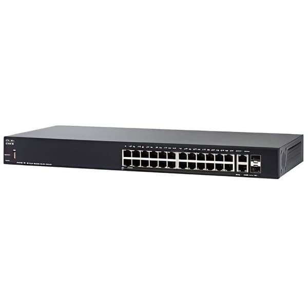 Cisco Small Business SG250-26HP Managed Gigabit Switch - 24 portar 10-100-1000 PoE+ + 2 koppar-SFP combo Gigabit-portar- USED
