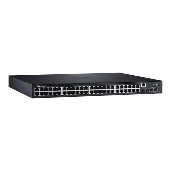 DELL Networking Switch N1548P - C2+ - Managed - 48 x 10/100/1000 + 4 x 10 Gigabit SFP+ - Rackmonterbar - PoE+ (30,8 W)