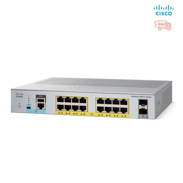 Cisco Catalyst C1000-16FP-2G-L Network Switch Managed L2 Gigabit Ethernet (10/100/1000) Grå Ethernet-anslutning, stöder- USED