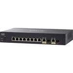 Cisco SF352-08MP - Small Business Managed Fast Ethernet Switch 8 portar 10/100 PoE+ 2 Gigabit Ethernet/SFP combo-portar (
