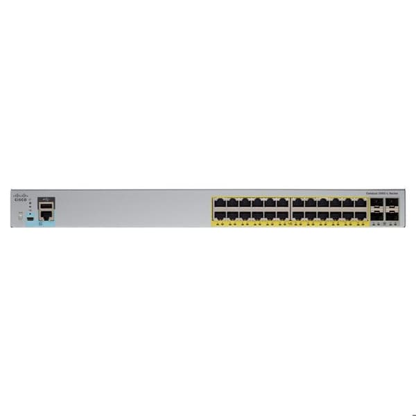 Cisco Catalyst WS-C2960L-24PQ-LL - Managed PoE+ Switch 24 portar 10/100/1000 Mbps + 4 SFP+ portar (Kategori: Switch)