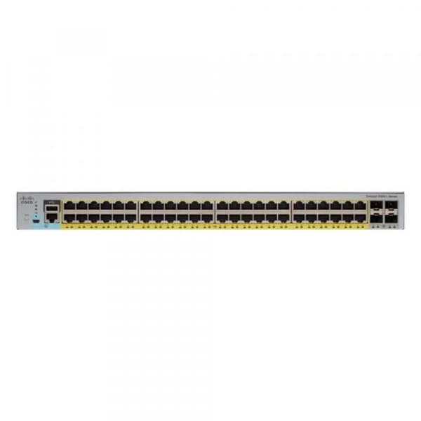 Cisco Catalyst 2960L-48PS-LL - Switch - Managed - 48 x 10-100-1000 (PoE+) + 4 x Gigabit SFP (upplänk)- USED Grå