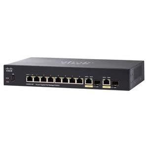 Cisco SG350-10 switch - Gigabit hanterbar 10 portar 10-100-1000 inklusive 2 combo Gigabit-SFP-portar Svart