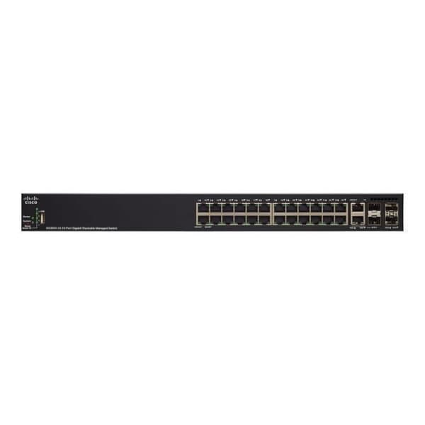 Cisco Small Business SG350X-24MP Managed Switch 24 x 10-100-1000 (PoE+) + 2 x combo 10 Gigabit SFP+ + 2 x 10 Gigabit SFP+...