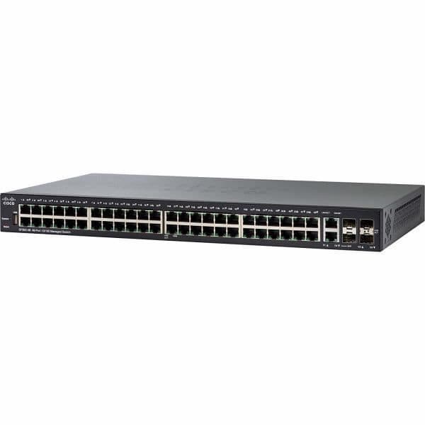 Cisco SF350-48-K9-UK- REFURBISHED Svart