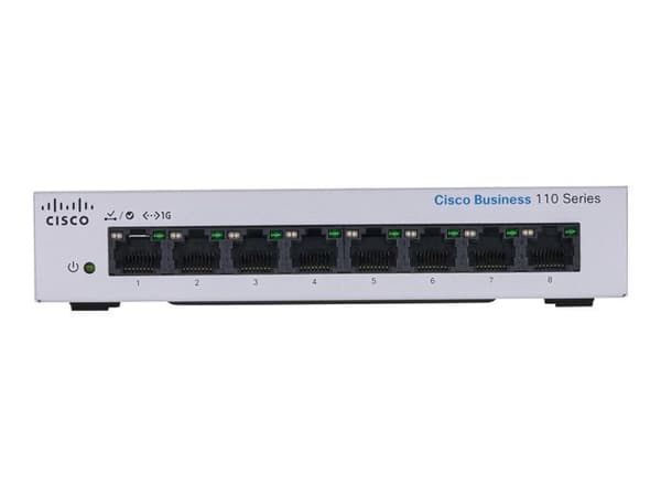 Switch - Cisco - CBS110-8PP-D - 8 portar - PoE - Desktop - Ohanterad