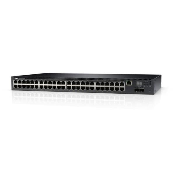 Dell Networking N2048P C2+ Switch Managed 48 x 10-100-1000 + 2 x 10 Gigabit SFP+ Rack Mountable PoE+ Svart