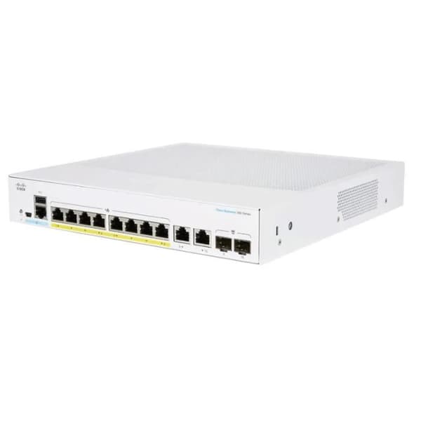 Cisco CBS250-8FP-E-2G-EU Smart 8-ports GE, Full PoE+ 120W, Ext PS, 2x1G Combo- USED Silver