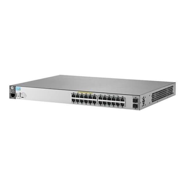 Aruba 2530-24G-PoE+-2SFP+ Managed Switch 24 x 10-100-1000 (PoE+) + 2 x 10 Gigabit SFP+ Desktop, monterbar... Rostfritt stål