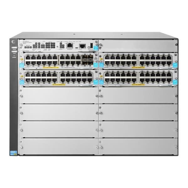 HPE ARUBA Switch 5412R 92GT PoE+ / 4SFP+ (ingen PSU) v3 zl2 - Hanterad - 92 x 10/100/1000 (PoE+) + 4 x Gigabit SFP / 10 Gigabit SFP+- USED Grå