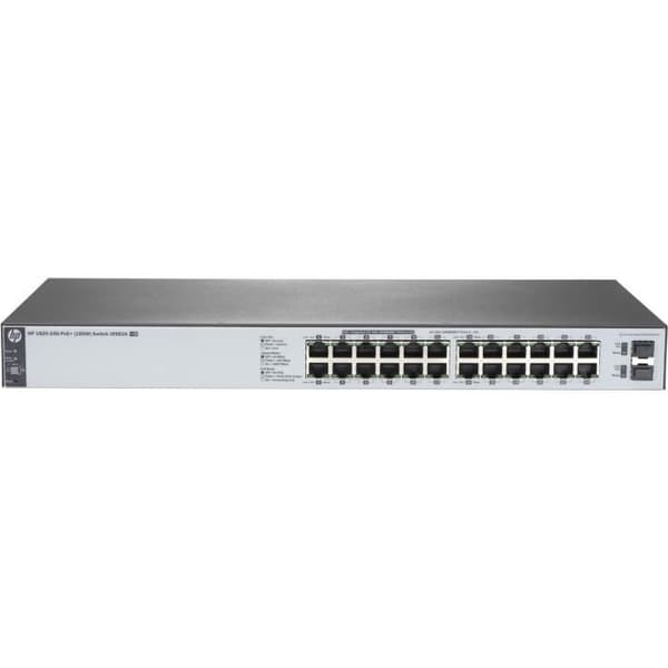 HPE 1820-24G-PoE+ 24-portars hanterbar Ethernet-switch - 2 lager stöds - PoE-portar- REFURBISHED Grå