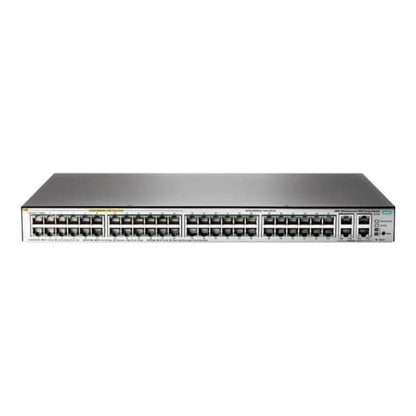 HPE OfficeConnect 1850 48G 4XGT PoE+ 370W Managed Switch 24 x 10-100-1000 (PoE+) + 24 x 10-100-1000 + 4 x 10Base-T-dator...- USED Grå