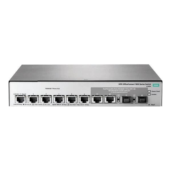 HPE ARUBA OfficeConnect 1850 6XGT och 2XGT/SPF+ Switch - Managed - 6 x 10GBase-T + 2 x 10 Gigabit Ethernet / 10 Gigabit Ethernet S Grå