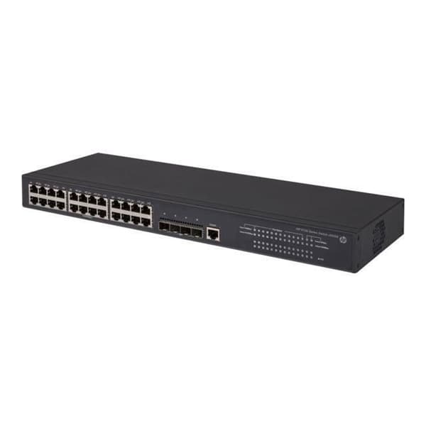 HPE ARUBA 5130-24G-4SFP+ EI Switch - C3 - Managed - 24 x 10/100/1000 + 4 x 10 Gigabit Ethernet / 1 Gigabit Ethernet SFP+- REFURBISHED Svart