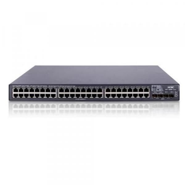 Hpe hp 5800 48g switch w-1 kortplats 48 x gig + 4 x sfp+ portar l2 l3 hanterad (JC105B)- USED Grå