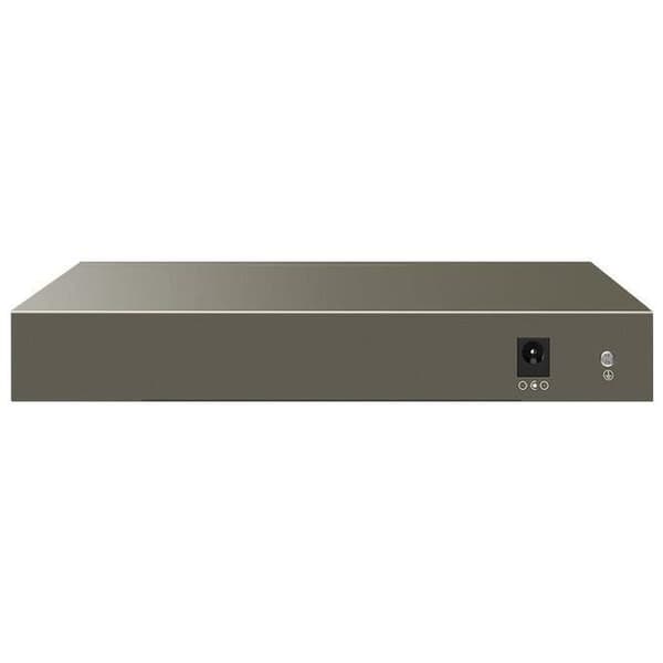 Tenda PoE Switch Gigabit 10 portar, 9GE+1SFP PoE Switch 102W med 8-portars PoE, Plug and Play, metallhölje, för videoövervakning