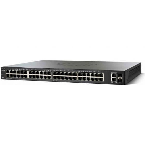 Switch - CISCO - SF350-48MP-K9-UK - 48 Gigabit Ethernet-portar - Intern strömförsörjning- USED Svart