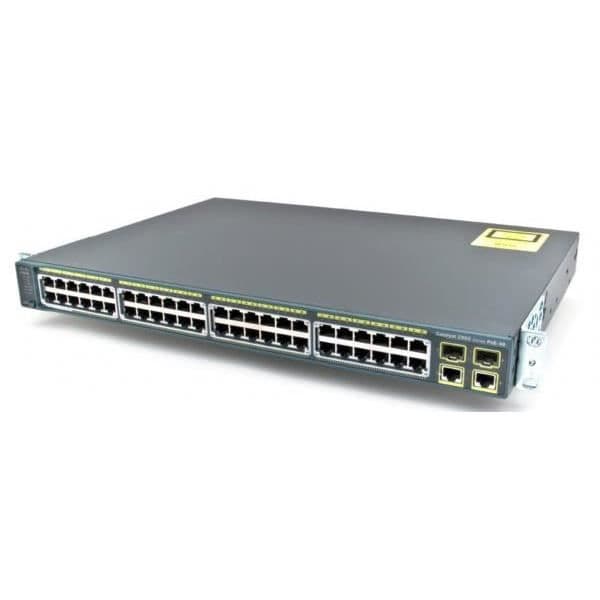 Switch - CISCO - WS-C2960-48PST-S - PoE - Hanterad - 48 portar- USED Svart