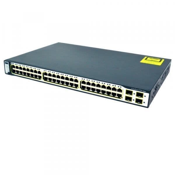 Switch - Cisco - WS-C3750-48TS-S - 48 portar - Nätverkshantering - Fast Ethernet- USED