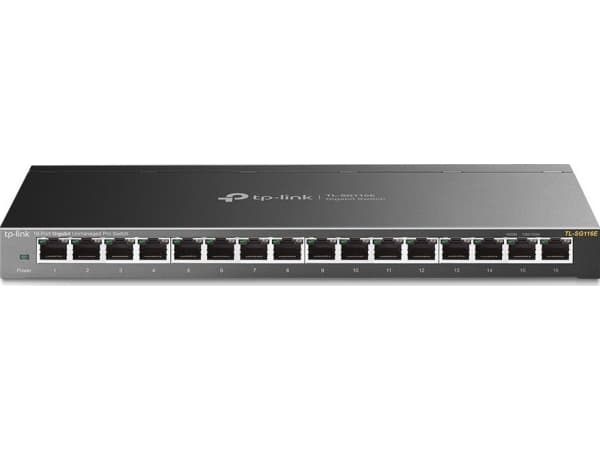 TP-Link TL-SG116E Unmanaged Pro - Switch - ohanterad - 16 x 10/100/1000 - skrivbordsmodell