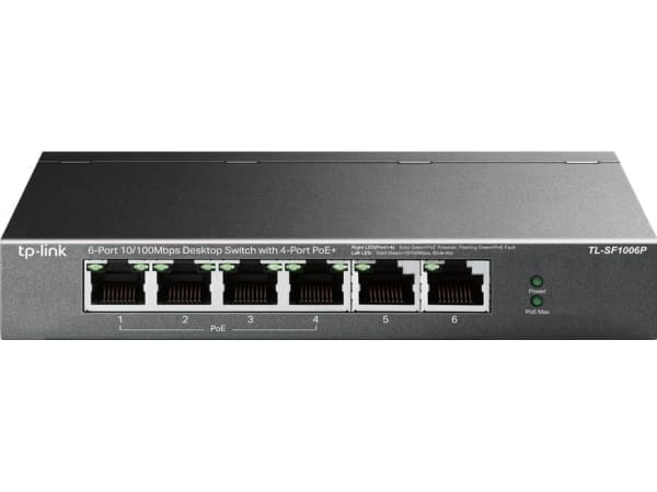 TP-Link TL-SF1006P, Ohanterad, Fast Ethernet (10/100), Full duplex, Strömförsörjning via Ethernet (PoE) stöd