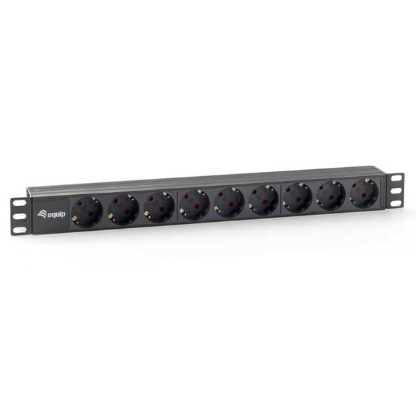 Equip Pluggar Power Strip Rack 333282 19´´ 9 Svart Svart