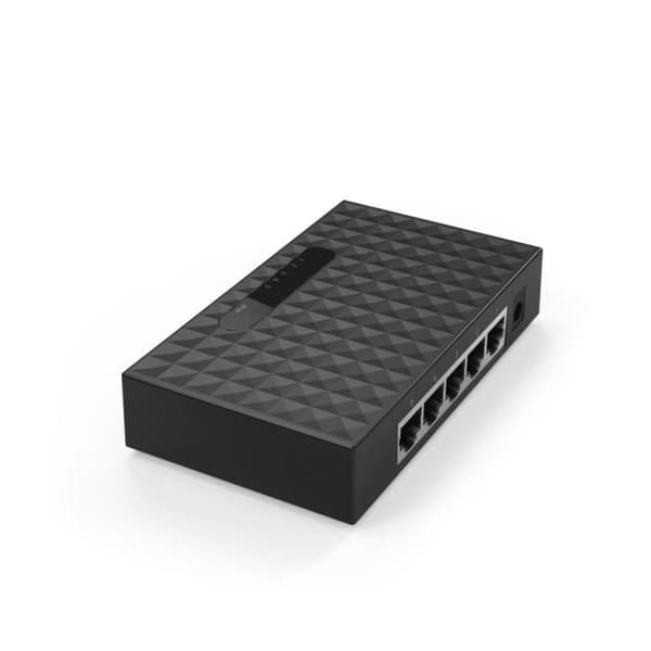 HAMA 00053308 5-ports nätverksswitch - Plug and Play - Kompatibel med flera IEEE-standarder Svart