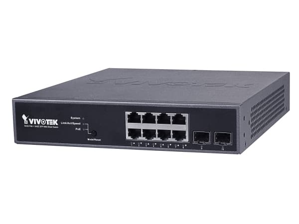 VIVOTEK AW-GEV-104B-130, Håndtert, Gigabit Ethernet (10/100/1000), Full tosidig, Strøm over Ethernet (PoE), 1U Sort